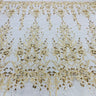 1 Yard Exquisite Beaded Lace Fabric Embroidered on Premium Polyester Mesh 52
