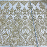 1 Yard Elegant Corded Bridal Lace Fabric Embroidered on Premium Polyester Mesh 54