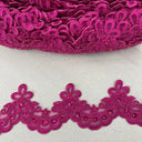 1 Yard Beaded Embroidered Lace Trim 3" Wide 100% Polyester Organza for Bridal & Dancewear