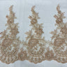 1 Yard Beaded & Corded Lace Trimming 100% Polyester Net Mesh 15" Wide