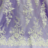 1 Yard Beaded & Sequined Embroidered Lace Fabric on Polyester Mesh, 52" Wide