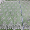 1 Yard Elegant Champagne Beaded Corded Lace Fabric on Net Mesh 56 inch Width