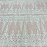 1 Yard Beaded & Corded Bridal Lace Fabric on Polyester Net Mesh, Embroidered Lace Fabric, 51" Width