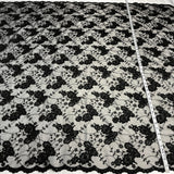 1 Yard Beaded and Corded Lace Fabric Embroidered on Polyester Net Mesh