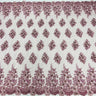1 Yard Beaded Rhinestone 3D Floral Lace Fabric Embroidered on Polyester Mesh 54