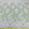 1 Yard Elegant Beaded Corded Bridal Lace Fabric Embroidered on Premium Mesh 56