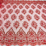 1 Yard Exquisite Royal Blue Corded Beaded Bridal Lace Fabric 53 inch Width