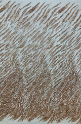 1 Yard Beaded & Sequined Embroidered Lace Fabric on Polyester Mesh, 52" Wide,