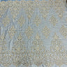 1 Yard Beaded & Corded Bridal Lace Fabric, Handcrafted Embroidered Polyester Net Mesh for Couture Wedding, Quinceanera & Evening Gowns 56" Wide