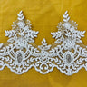1 Yard Trimming Embroidered on 100% Polyester Net Mesh 8" Wide Beaded & Corded Lace