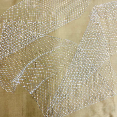 1 Yard White Bandeau Veil Tulle Birdcage Venetian Veil Mesh Fabric 9 Inch Width