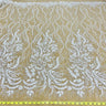 1 Yard Beaded Lace Fabric Hand-Embroidered with Pearls & Sequins on Polyester Net Mesh for Bridal, Evening & Couture Wear 56" Wide