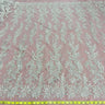 1 Yard Antique Silver Beaded Lace Fabric Embroidered on 100% Polyester Net Mesh 54 Inch Width