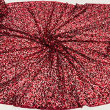 1 Yard Burgundy Sequined Lace Fabric Embroidered on Percent Polyester Net Mesh Lightweight 48 Inch Width