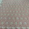 1 Yard Elegant Ivory Beaded Corded Bridal Lace Fabric Embroidered on Net Mesh 52 inch Width