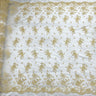1 Yard Turquoise Corded Bridal Lace Fabric Embroidered Polyester Net Mesh 54 Inch Width