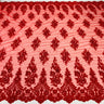 1 Yard White Beaded Corded Lace Fabric Embroidered on Polyester Net Mesh 52 inch Width