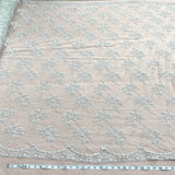 1 Yard Luxurious Beaded & Rhinestone 3D Floral Lace Fabric Embroidered on Polyester Net Mesh 52" Width