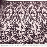 1 Yard Luxurious Beaded Lace Fabric Embroidered on Polyester Net Mesh for Couture Dresses 54" Width