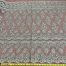 1 Yard Luxurious Beaded Corded Bridal Lace Fabric Embroidered on Premium Mesh 51