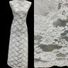 1 Yard Corded Bridal Lace Fabric Embroidered on Net Mesh 54" Width