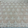 1 Yard Luxurious Beaded Corded Bridal Lace Fabric Embroidered on Premium Mesh 56