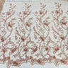 1 Yard Beaded 3D Floral Lace Fabric Embroidered on Premium Polyester Mesh 52