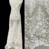 1 Yard Gold Beaded Lace Fabric Embroidered on 100 Percent Polyester Net Mesh 52 Inch Width