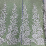 1 Yard Radiant Gold Beaded Lace Fabric Embroidered on Polyester Net Mesh 52 inch Width