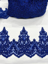 1 Yard Elegant Corded Floral Lace Trimming Embroidered on 100% Polyester Net Mesh for Wedding and Evening Dresses 6 Inch Width