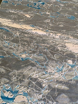Silver Shimmery Changing Gray Blue Polyester Viscose Blend Area Rug Fabric - Color Changing, Flat Weave, 5' 3" X 7' 5" (1 Rug)