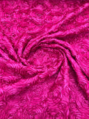 Rosette 3D Satin Polyester Fabric - 3D Rosette Design, 54" Width (1 Yard)