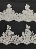 Beaded Corded Floral Lace Trim