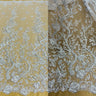Beaded Corded Bridal Lace Fabric 56" Wide