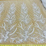 Beaded Embroidered Lace Fabric