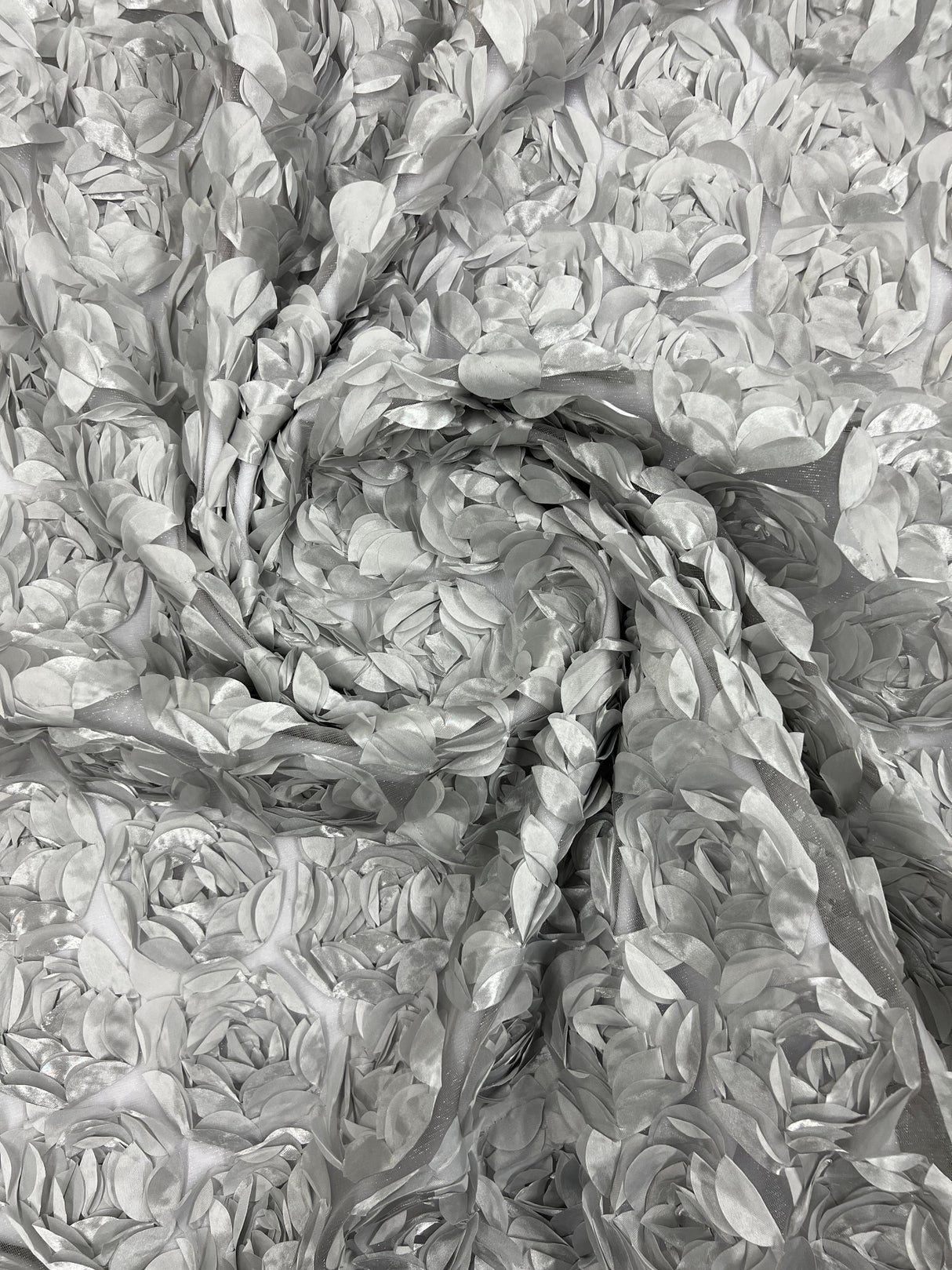 3D Roses On A Mesh Fabric - 54" Width, Color Options (1 Yard)