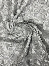 3D Roses On A Mesh Fabric - 54" Width, Color Options (1 Yard)