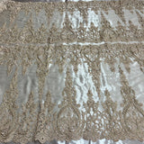 1 Yard Exquisite Corded Bridal Lace Fabric Embroidered on 100% Polyester Net Mesh White