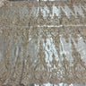 1 Yard Exquisite Corded Bridal Lace Fabric Embroidered on 100% Polyester Net Mesh White