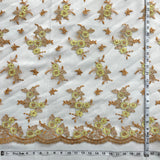 Corded Bridal Lace Fabric on Polyester Net Mesh