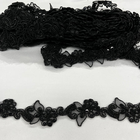 Beaded Corded Lace Trimming