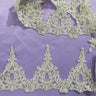 Beaded Corded Lace Trim 6" Ivory Silver