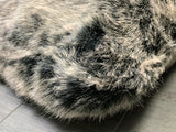 Renne Pillow Collection Sheepskin Fabric - White, Tip Dye Gray, 20" X 20" (1 Pillow)