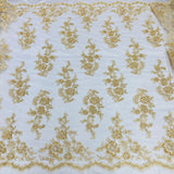 Beaded Corded Bridal Lace Fabric 51" Wide