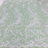 1 Yard Elegant Corded Bridal Lace Fabric Embroidered on 100% Polyester Net Mesh – Silver – 54"