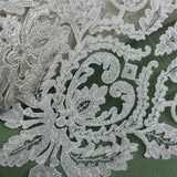 Beaded Corded Bridal Lace Fabric 51" Wide