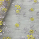 Beaded Lace Fabric on Polyester Net Mesh
