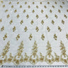 1 Yard Beaded and Corded Bridal Lace Fabric Embroidered on Polyester Net Mesh 54 inch Width