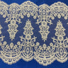 Embroidered Lace Trim White Silver