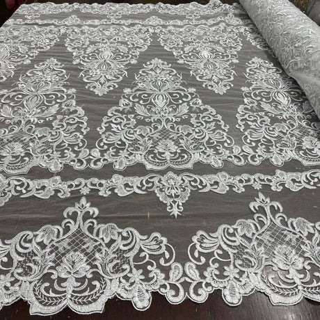 Polyester Corded Bridal Lace Fabric 53" Wide